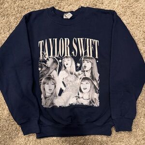 Navy Graphic Sweatshirt with Taylor Swift Design